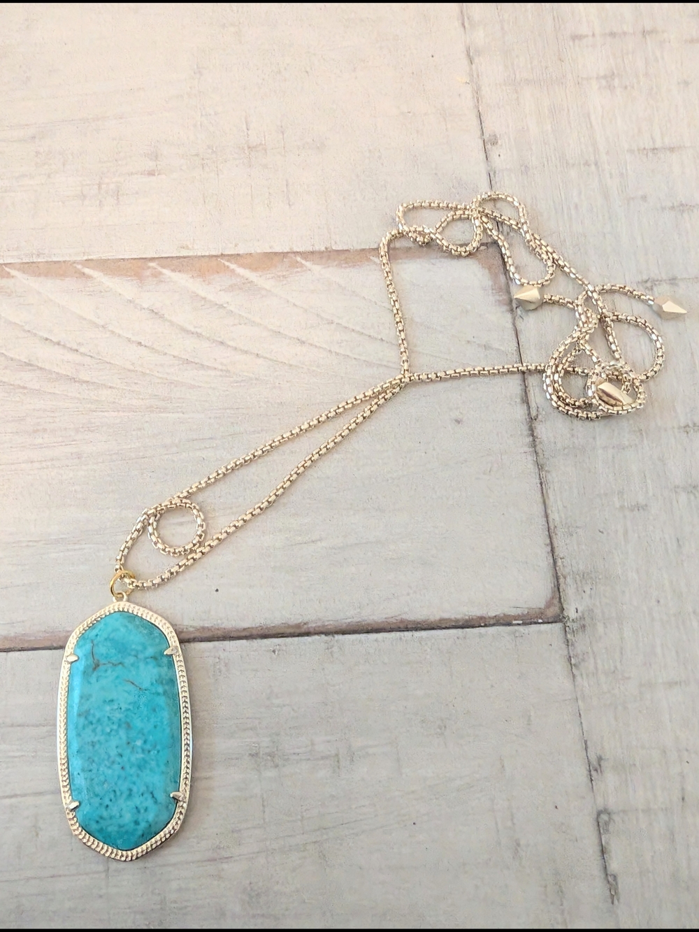 Kendra Scott Reid Necklace Gold And Gold Veined Turquoise